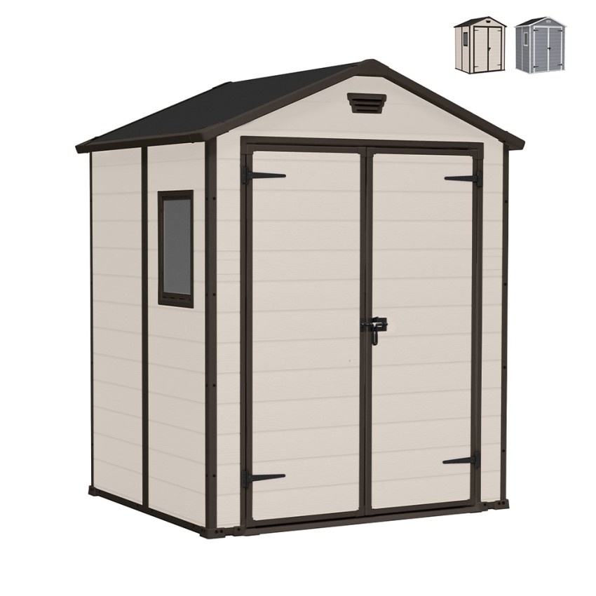 Keter Manor 6x5 puutarhavaja 185x152x226 cm, PVC-hartsi Myynti