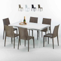Valkoinen suorakulmainen pöytä 150x90 cm ja 6 värikästä tuolia Bistrot Summerlife Tarjous