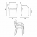 Valkoinen neliönmallinen pöytä 90x90 cm ja 4 värikästä tuolia Bistrot Arm Love 