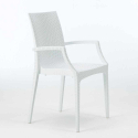 Valkoinen neliönmallinen pöytä 90x90 cm ja 4 värikästä tuolia Bistrot Arm Love Ominaisuudet