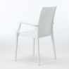 Valkoinen neliönmallinen pöytä 90x90 cm ja 4 värikästä tuolia Bistrot Arm Love Mitat