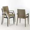 Valkoinen neliönmallinen pöytä 90x90 cm ja 4 värikästä tuolia Bistrot Arm Love 