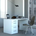 Moderni valkoinen 4-laatikollinen älykäs toimistopöytä 110X60 KimDesk WS Tarjous