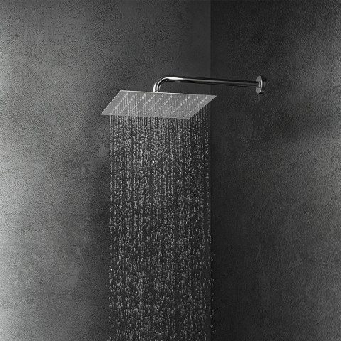 Kylpyhuonesarja kaareva suihkuvarsi 35cm neliömäinen suihkupää 30x30cm FRM3462