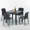 Musta neliönmallinen pöytä 90x90 cm ja 4 värikästä tuolia Bohème Passion Luettelo