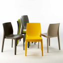 Valkoinen neliönmallinen pöytä 90x90 cm ja 4 värikästä tuolia Rome Love 