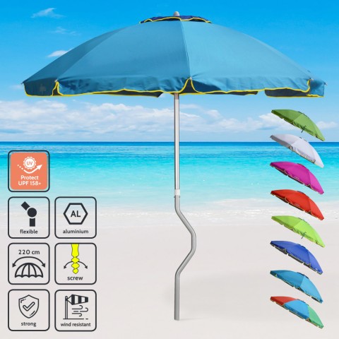 Aurinkovarjo rannalle GiraFacile 220 cm uv-suojattu Eolo