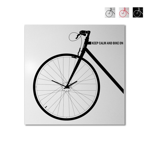 Moderni 50x50cm neliön seinäkello design polkupyörä Bike On Tarjous