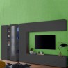 Moderni harmaa TV-kaappi 2 seinäkaappia Huomaa leveä Tarjous