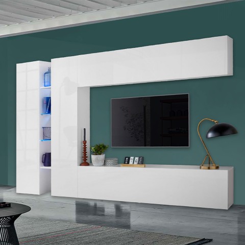 Moderni muotoilu TV seinäkaappi valkoinen 2 kaapit Joy Twin Tarjous