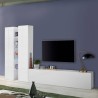 Matala TV-kaappi valkoinen seinäyksikkö 4 hyllyä 2 kaappia Sage WH Tarjous