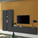 Moderni olohuoneen TV-seinäjärjestelmä 2 kaappia 4 hyllyä harmaa Sage RT Tarjous