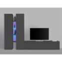 Moderni olohuoneen TV-seinäjärjestelmä 2 kaappia 4 hyllyä harmaa Sage RT Alennusmyynnit