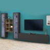 Moderni seinään kiinnitettävä TV-kaappi puinen kirjahylly 2 vitriiniä Yves RT Tarjous