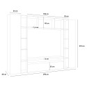 Arkel WH valkoinen puinen TV-kaappi kirjahylly seinäyksikkö Luettelo