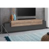 Moderni musta ja puinen TV-taso, 4 lokeroa ja 3 ovea, 200cm, Corona Low Cyt Alennukset