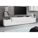 Moderni Mobile TV 240 cm valkoinen, 4 lokeroa ja 3 ovea Corona Low Bial Alennukset