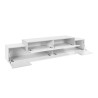 Moderni Mobile TV 240 cm valkoinen, 4 lokeroa ja 3 ovea Corona Low Bial Alennusmyynnit