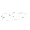Moderni Mobile TV 240 cm valkoinen, 4 lokeroa ja 3 ovea Corona Low Bial Malli