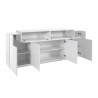 Moderni valkoinen keittiöpöytä 200cm 4 lokeroa Corona Side Lacq Alennusmyynnit