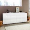 Moderni valkoinen keittiöpöytä 200cm 4 lokeroa Corona Side Lacq Luettelo
