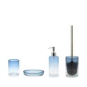 Kylpyhuonetarvikkeet saippuakuppi hammasharjateline lasi sininen Elba Myynti