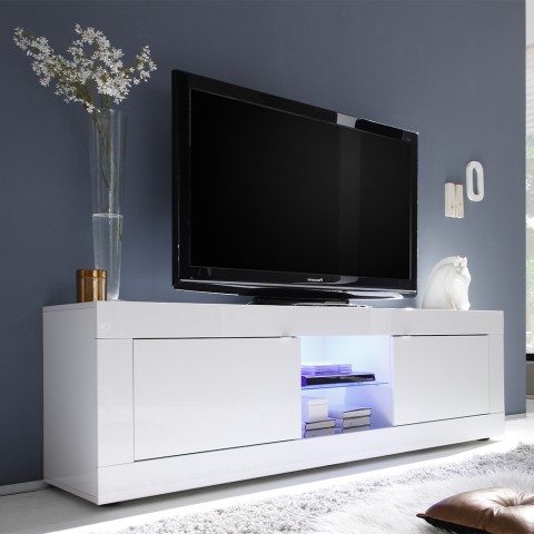 Kiiltävä valkoinen moderni olohuoneen TV-teline 2 ovea Nolux Wh Basic Tarjous