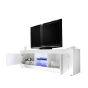 Kiiltävä valkoinen moderni olohuoneen TV-teline 2 ovea Nolux Wh Basic Alennukset