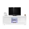 Kiiltävä valkoinen moderni olohuoneen TV-teline 2 ovea Nolux Wh Basic Luettelo
