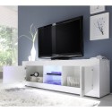 Kiiltävä valkoinen moderni olohuoneen TV-teline 2 ovea Nolux Wh Basic Varasto