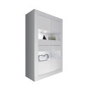 Moderni olohuone vitriini 4 korkeakiiltoista valkoista ovea Tina Basic Tarjous