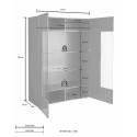 2 ovinen lasivitriini kiiltävä valkoinen moderni olohuone 121x166cm Murano Wh Varasto