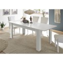 Kiiltävä valkoinen moderni jatkopöytä 90x137-185cm Lit Amalfi Luettelo