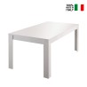 Kiiltävä valkoinen moderni jatkopöytä 90x137-185cm Lit Amalfi Myynti