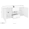 Sivupöytä 2 ovea 2 laatikkoa 181cm korkea kiiltävä valkoinen design sivupöytä Prisma Wh M Hinta