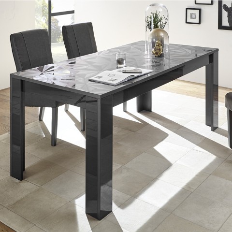 Kiiltävä harmaa moderni ruokapöytä 180x90cm Uxor Prisma Uxor Prisma Tarjous