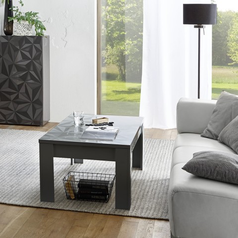 Matala olohuoneen sivupöytä 65x122cm kiiltävä harmaa moderni Lanz Prisma Tarjous