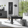 Matala olohuoneen sivupöytä 65x122cm kiiltävä harmaa moderni Lanz Prisma Alennukset