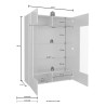 Moderni kiiltävä valkoinen vitriinikaappi 2 lasiovea olohuone 121x166cm Ego Wh Ominaisuudet