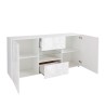 Sivupöytä 2 ovea 2 laatikkoa 181cm korkea kiiltävä valkoinen design sivupöytä Prisma Wh M Luettelo