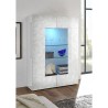 Moderni kiiltävä valkoinen vitriinikaappi 2 lasiovea olohuone 121x166cm Ego Wh Luettelo