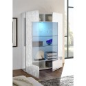 Moderni kiiltävä valkoinen vitriinikaappi 2 lasiovea olohuone 121x166cm Ego Wh Varasto