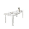 Jatkettava ruokapöytä kiiltävä valkoinen 90x137-185cm Most Prisma Tarjous