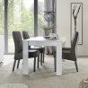 Olohuoneen ruokapöytä 180x90cm kiiltävä valkoinen moderni Athon Prisma Alennusmyynnit