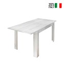 Jatkettava puinen ruokapöytä 90x137-185cm kiiltävä valkoinen Vigo Urbino Tarjous