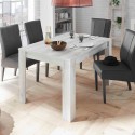 Jatkettava puinen ruokapöytä 90x137-185cm kiiltävä valkoinen Vigo Urbino Varasto