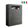 Musta lipasto 2 ovea olohuone moderni 144cm korkea Sior Ox Urbino Myynti