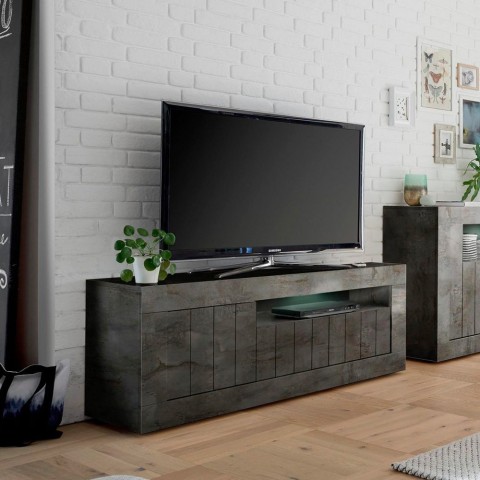 Musta TV-teline 138cm 3 ovea moderni olohuone Jaor Ox Urbino Tarjous