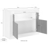 Sivupöytä moderni muotoilu kiiltävä valkoinen musta 2 ovea 110cm Minus BX Luettelo