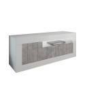 Korkeakiiltoinen valkoinen betoninen TV-teline 3 ovea 138cm moderni Jaor BC Tarjous